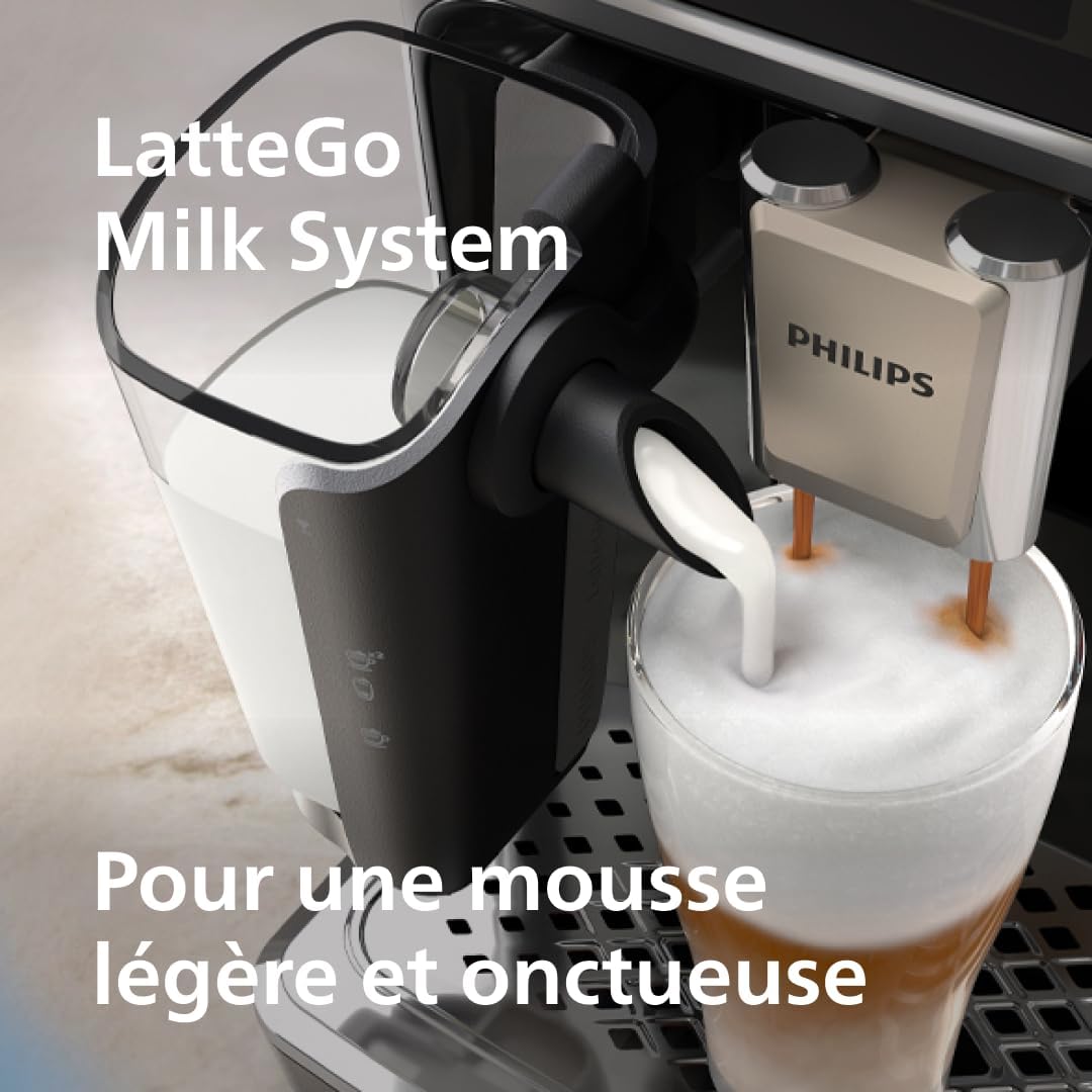 Expresso broyeur Série 5400 EP5541/50– 12 Spécialités de Café,Carafe LatteGo facile à nettoyer,Ecran intuitif,4 Profils Utilisateur,Machine à café à grain Noir