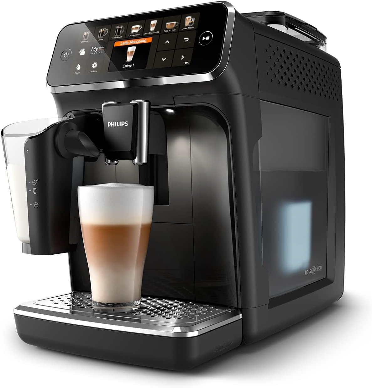Expresso broyeur Série 5400 EP5541/50– 12 Spécialités de Café,Carafe LatteGo facile à nettoyer,Ecran intuitif,4 Profils Utilisateur,Machine à café à grain Noir